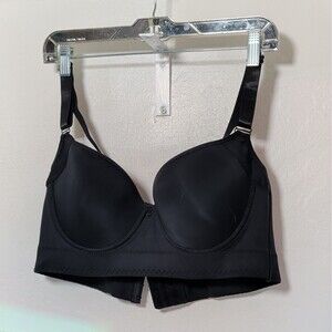 Women’s Black Longline Bra 40C 90C Padded Underwire Wide Band NWOT